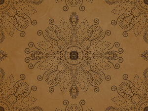 Carta da parati in stile dot art con mandala sullo sfondo testurizzato color senape